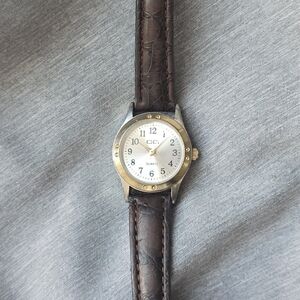 CG Quartz Two-Tone Watch w/ Brown Strap – New Battery